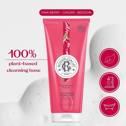 Roger & Gallet Body Wash - Gingembre Rouge Red Ginger Shower Gel for Women | 6.6 Oz