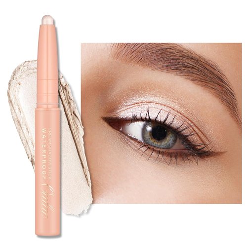 Oulac Twist-Up Shimmer Eyeshadow Stick - Waterproof, Creamy & Blendable Vegan Eye Makeup, 1.25g | 01 Vanilla
