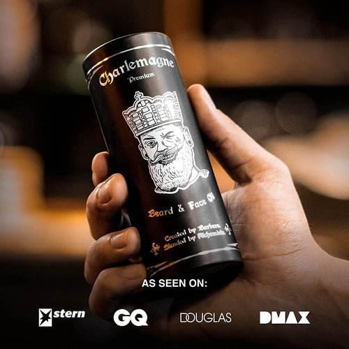 Charlemagne Beard Oil - 30ml Vegan Men's Grooming Oil | Leather Scented for Enhanced Beard Growth - Made in Germany