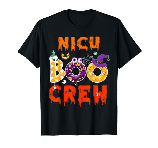 Halloween NICU Nurse Boo Crew Funny Gift Nursing T-Shirt