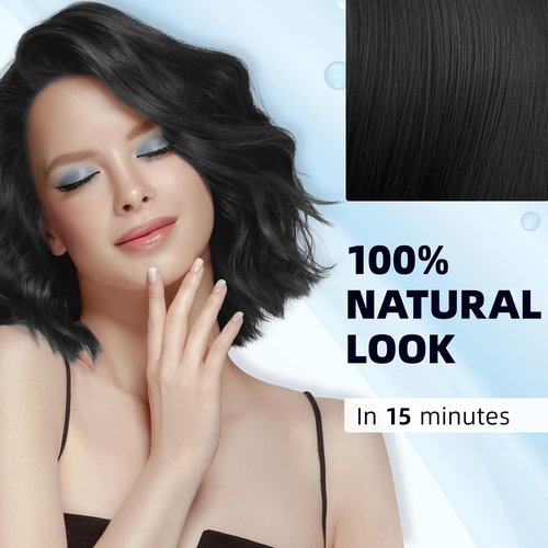 Ivnil Black Hair Dye Shampoo - 3 in 1 Semi-Permanent Color for Gray Coverage | Natural Herbal Formula