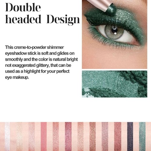 ONarisae Eyeshadow Stick Long-Lasting Cream Shimmer Finish Easy Apply with Built-in Smudger Blendable shimmer light pink