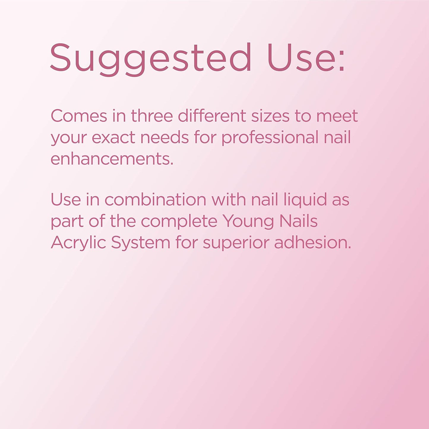 Young Nails Acrylic Core Powder - Self-Leveling Nail Powder for Extensions | Clear, Nude, Pink & White, 45g