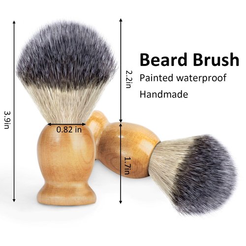 Bassion Shaving Brush for Men, Wet Shave Using Cream & Soap, Wood Handle Hair Salon Brush for Safety Shaving Razor, Straight Razor, Father's Day for Dad Boyfriend (Brown)