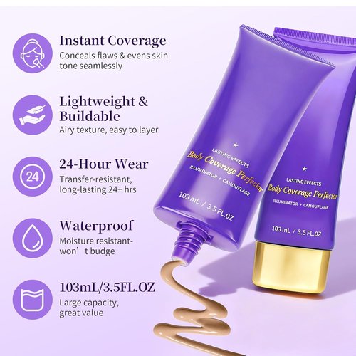 Regine Switzerland Tattoo Cover Up Makeup - Waterproof Body Coverage Perfector, 3.5oz Natural Radiance