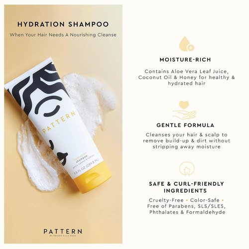 PATTERN Beauty Hydration Shampoo - Nourishing Honey, Aloe Vera & Biotin for Curly Hair | 9.8 fl oz