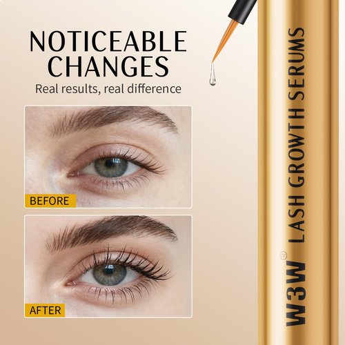 Updated W3W Lash Serum for Eyelash Enhance, Eyelash Growth Serum, Gentle Formula for Longer, Fuller, and Thicker Lashes, 4ml