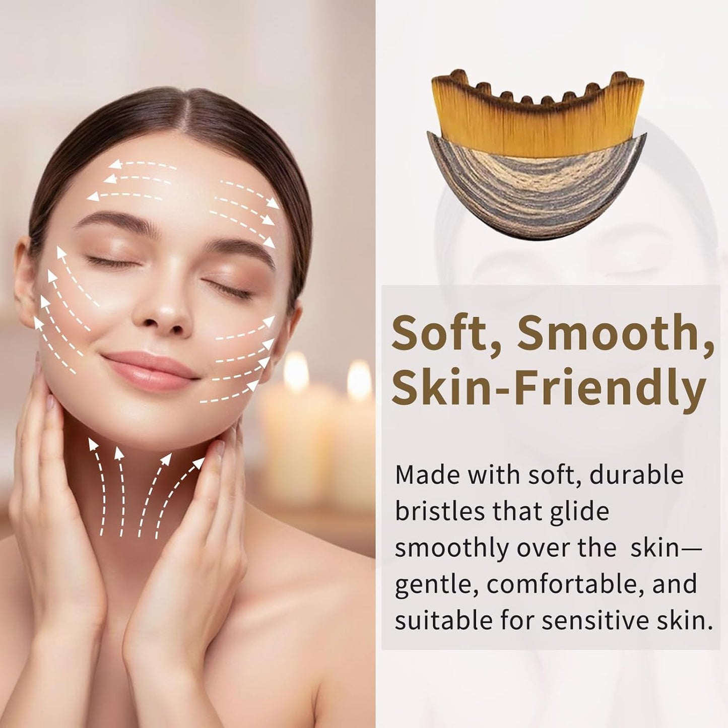 Skiennix Lymphatic Drainage Face Brush Set - Gentle Sculpting for Jawline & Cheeks | Ergonomic Design