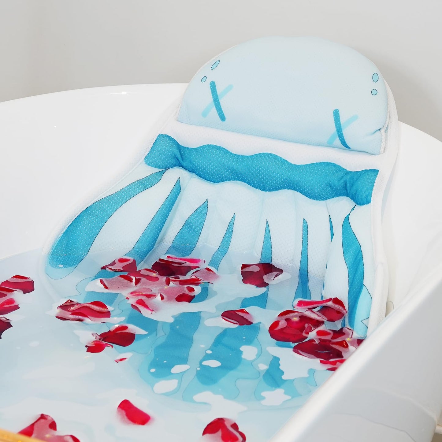 MANDREX Bath Pillow, Bath Pillow for Tub, Luxury Bathtub Pillow for Neck and Back Support,4D Mesh Fabric and Non-Slip Suction Cups,Relaxing Bath Accessories for Women and Men,Fits All Bathtubs