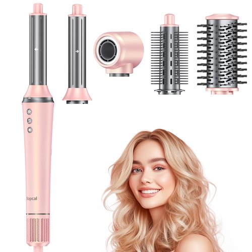 5 in 1 Air Styler - Professional Frizz-Free Automatic Wrap Curlers, Hair Dryer Brush 110000 RPM for Fast Drying,Blow Dryer Brush for Curl, Volumize, Straighten,Smooth, No Heat Damage,Gifts for Women