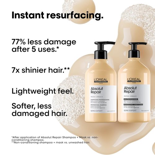 L'Oréal Professionnel Paris Absolut Repair Hair Set - Protein Treatment for Dry, Damaged Hair | Shampoo, Conditioner & Mask