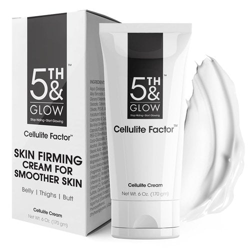 5th & Glow Cellulite Factor - Skin Tightening Cream for Body & Thighs - Firming Anti-Cellulite Lotion, 6 oz