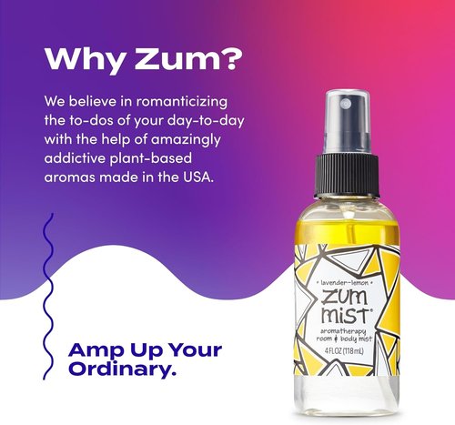 Indigo Wild Zum Mist Room & Body Spray - Lavender-Lemon Aromatherapy Essential Oil - 4 Fl Oz