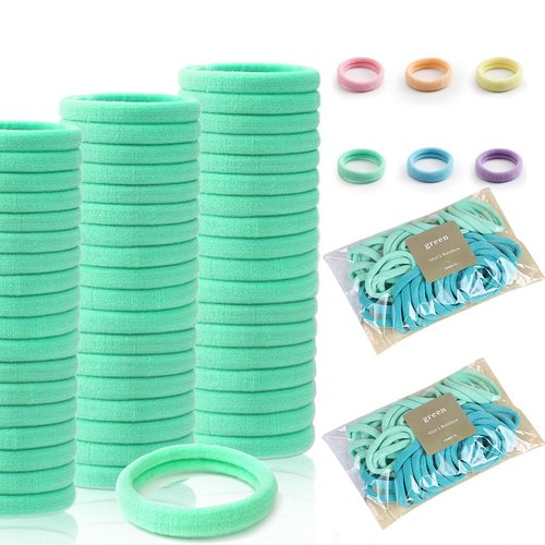 Hair Ties 100 Pcs Ponytail Holders Seamless No Damage Thick Hair Accessories for Women, Girls, Men - Hair Bands