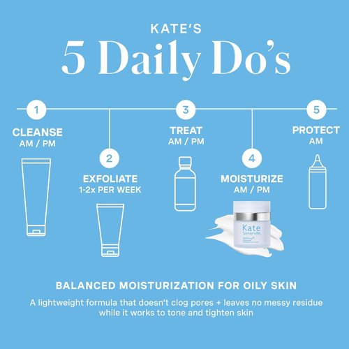 Kate Somerville Oil-Free Moisturizer - Lightweight Hydrating Face Cream for Oily Skin, 1.7 Fl Oz