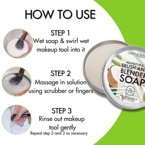 Cinema Secrets Vegan Makeup Brush Cleaner Soap - Deep Cleansing & Conditioning Formula with Coconut Oil | 3.5 oz
