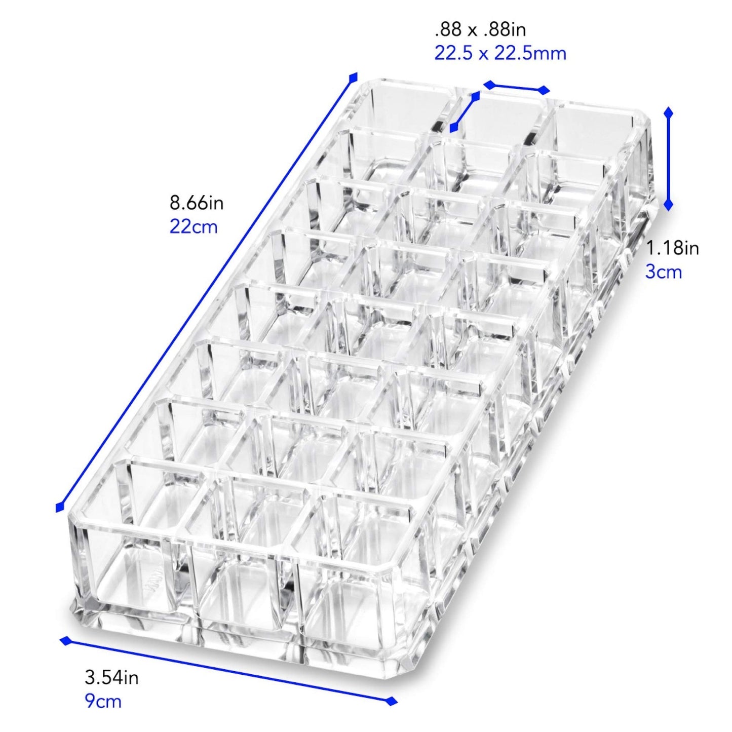 byAlegory Acrylic Lipstick & Acrylic Lip Gloss Organizer 48 Space Beauty Cosmetic Storage - Clear