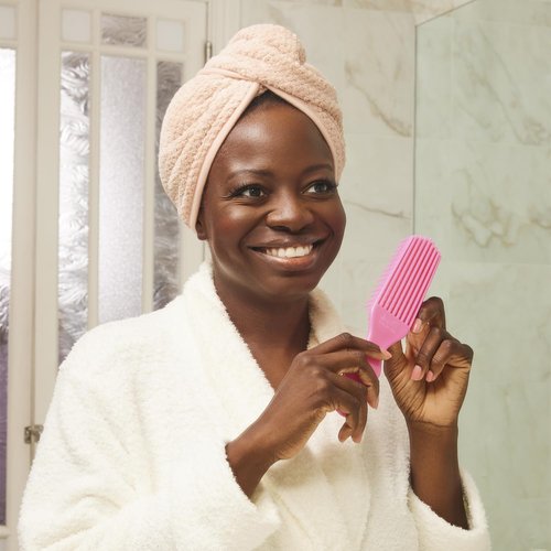 Felicia Leatherwood Pink Detangler Brush - Pain-Free Tangle Removal for Kinky, Curly, Wavy & Straight Hair | All Ages