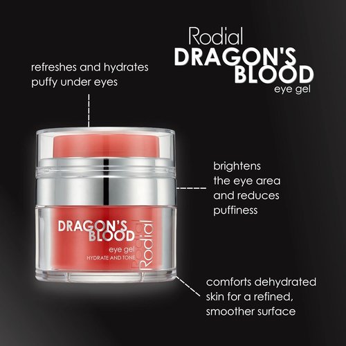 Rodial Dragon's Blood Eye Gel - Hydrating Eye Cream with Hyaluronic Acid for Brightening & Reducing Puffiness | 0.5 fl. oz.