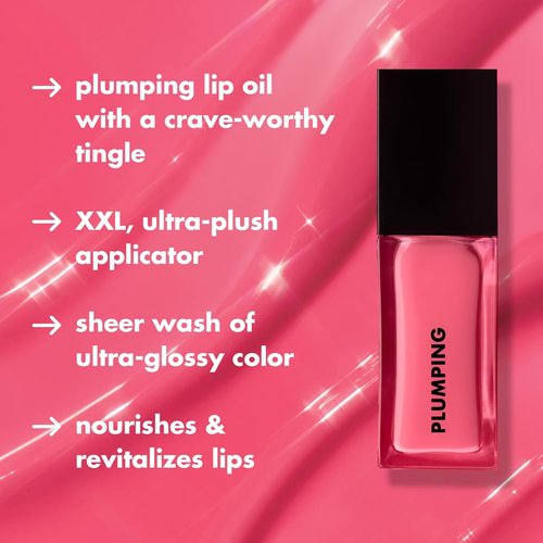 e.l.f. Glow Reviver Plumping Lip Oil - Tinted Lip Plumper for High-Shine Finish, Infused with Jojoba Oil, Vegan | Apricot Feelings