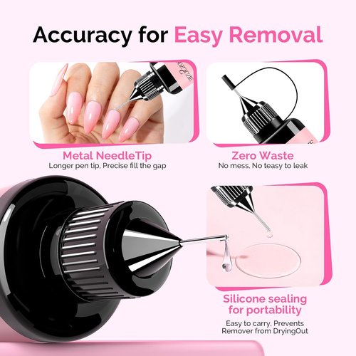 MelodySusie Nail Glue Remover - Acetone-Free Formula for Press-On Nails | 2PCS Multi-Functional Liquid