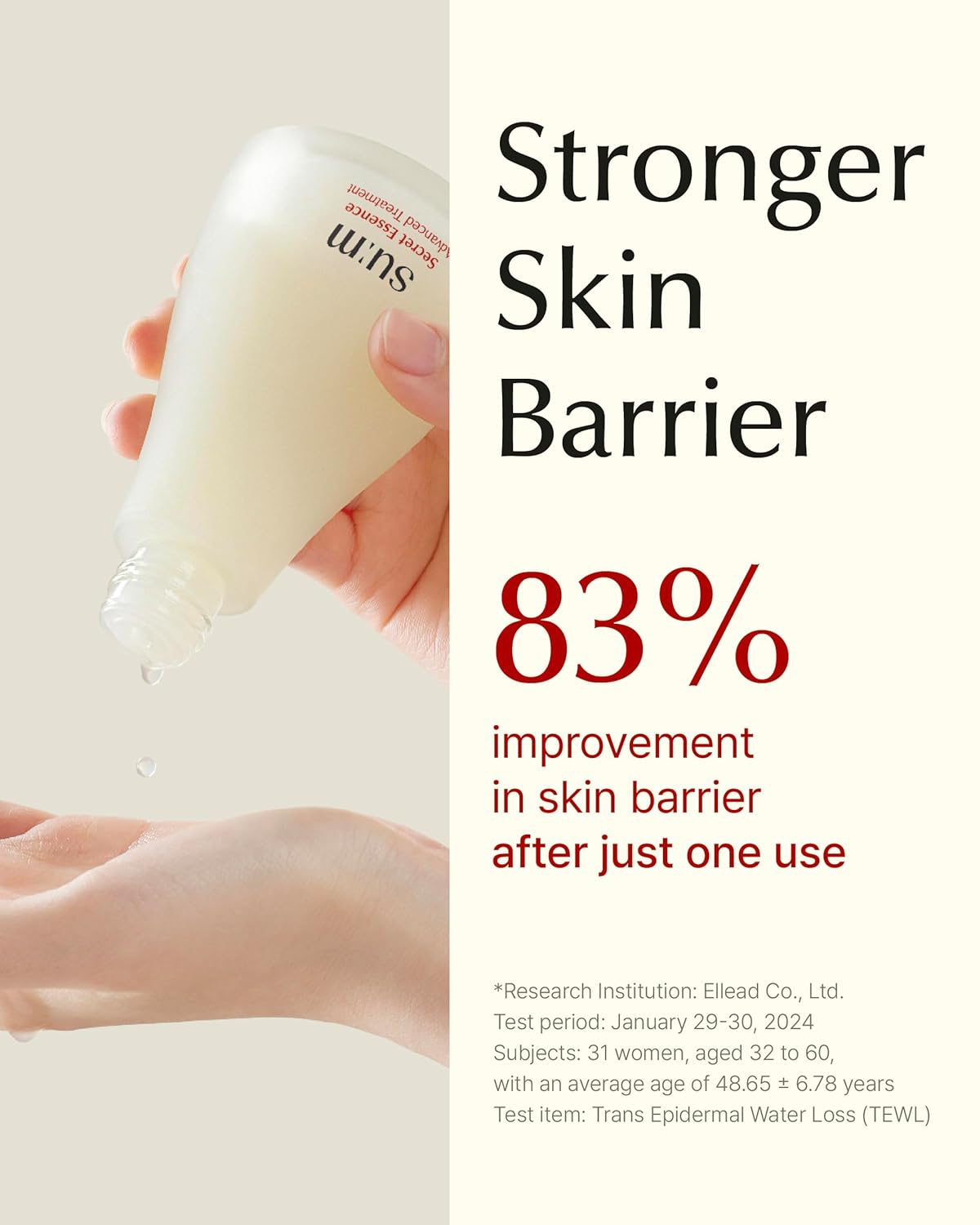 SU:M Secret Essence Hydrating Serum - Boost Skin Barrier, Elasticity & Vitality | 1.01 fl oz