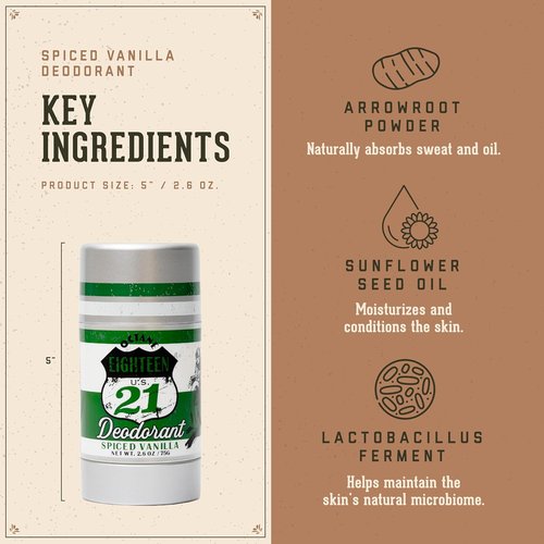 18.21 Man Made Deodorant for Men - Long-Lasting Odor Control & Skin-Soothing Formula | Bold Scent