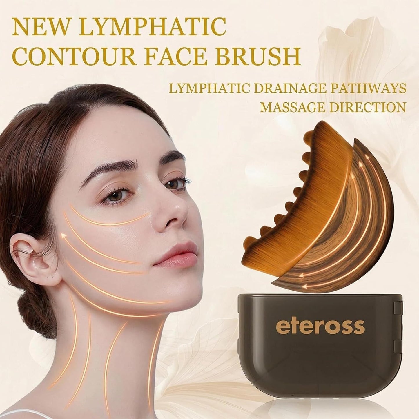 Skiennix Lymphatic Face Brush - Reduces Puffiness & Restores Definition | Gentle & Soft for Naturally Sculpted Skin