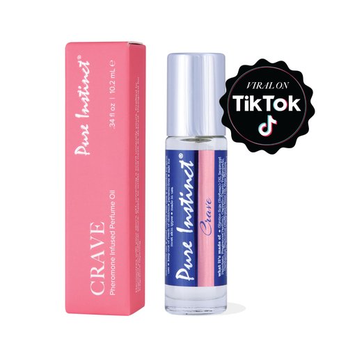 Pure Instinct CRAVE Roll-On The Original Pheromone Infused Essential Oil Perfume Cologne – For Her - TSA Ready 0.34 fl oz