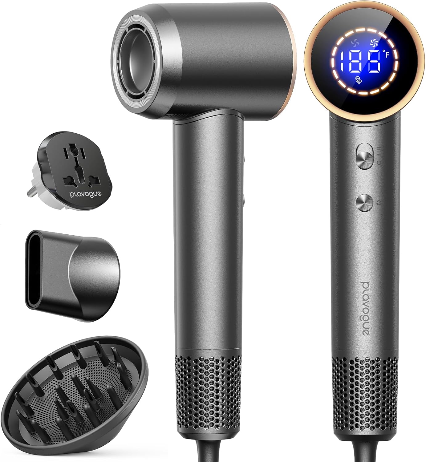 Skiennix Dual Voltage Travel Hair Dryer - High-Speed Ionic Blow Dryer with Diffuser | Lightweight, Low Noise, Fast Drying