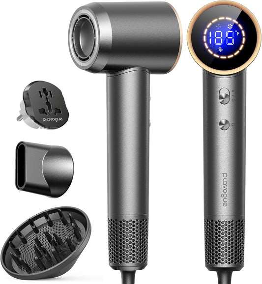 Skiennix Dual Voltage Travel Hair Dryer - High-Speed Ionic Blow Dryer with Diffuser | Lightweight, Low Noise, Fast Drying