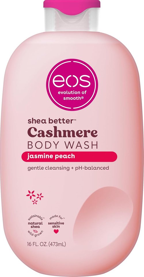 eos Cashmere Body Wash - Jasmine Peach, Moisturizing Gel Formula with Shea Butter & Vitamin E, 16 fl oz