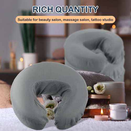Macarrie 24 Pcs Microfiber Face Cradle Covers - Soft, Reusable, Oil-Proof Headrest Sheets | Gray