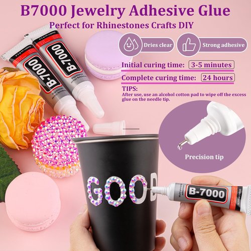 16000Pcs Resin Jelly Rhinestones for Crafting, Lavender Purple AB Non Hotfix Flatback Gems, Bedazzling Crystal with 3Pcs 10ml B7000 Jewelry Glue for DIY Crafts Clothing Tumblers Shoes Nail Art