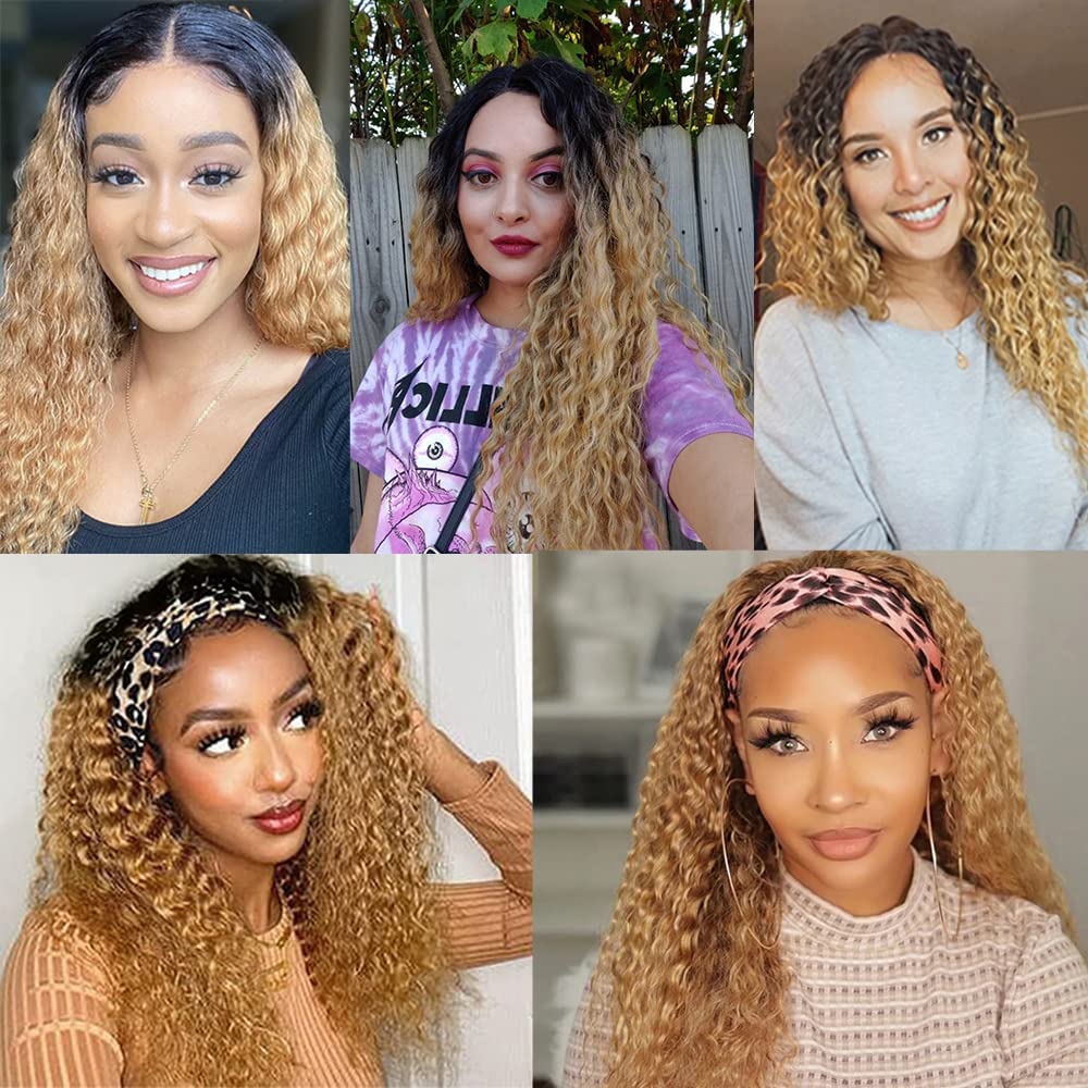 Ombre Human Hair Bundles Blonde Deep Wave Bundles 8a Peruvian Virgin Remy Hair 3 Bundles 18 20 22 Inch 1b27 Deep Wave Bundles Double Weft Hair Extensions Honey Blonde Bundles 100g/Pc