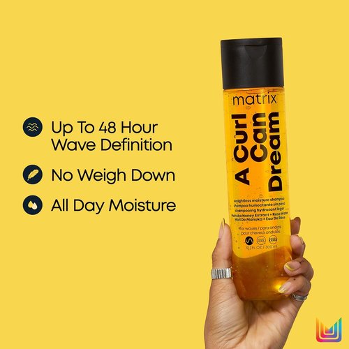 Matrix A Curl Can Dream Weightless Moisture Shampoo - Defines Waves & Controls Frizz with Manuka Honey Extract