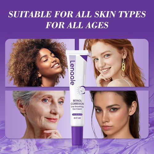 Eye Cream, Retinol Eye Cream for Dark Circles, Puffiness Anti Aging, With Hyaluronic Acid, Peptides, Caffeine Reduces Bags, Smooths Wrinkles & Fine Lines, Dark Circles Under Eye Treatment