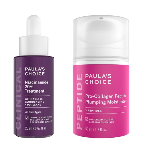 Paula's Choice Pro-Collagen Peptide Plumping Moisturizer - Daily Gel-Cream for Deep Hydration | 20% Niacinamide Serum for Discoloration & Pore Minimization