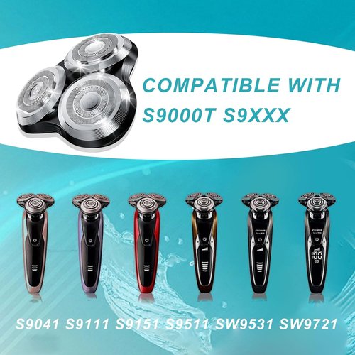 Philips Norelco SH90 Replacement Shaver Heads - Upgrade for Series 9000 (S9000) | Silver (1 Piece)