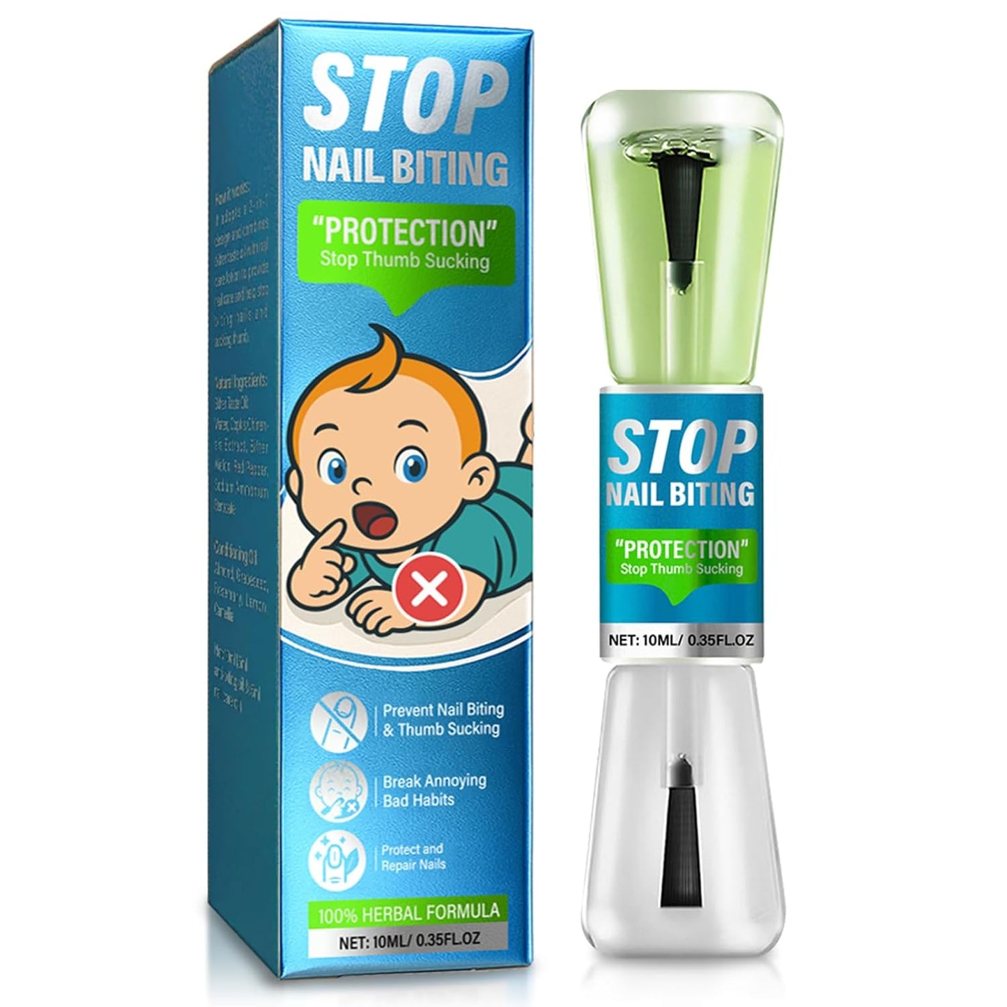 Skiennix Nail Biting Treatment - Natural Bitter Nail Polish for Kids & Adults | 10ml Long-Lasting Formula