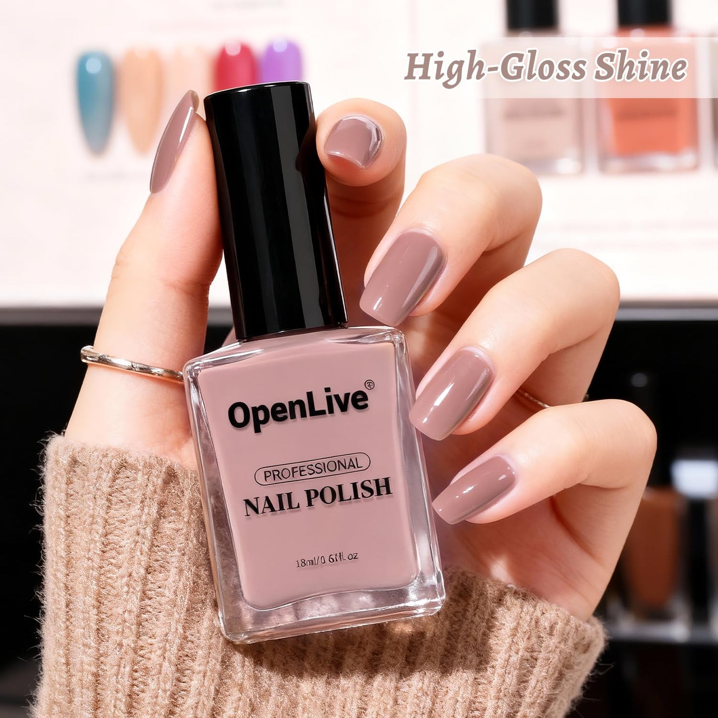 Skiennix Light Brown Nail Polish - Quick Dry Formula for Long-Lasting Shine | 18ml Volume