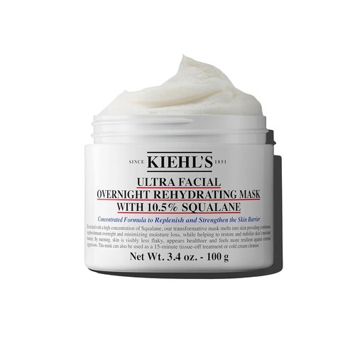 Kiehl's Ultra Facial Overnight Hydrating Face Mask - 10.5% Squalane for Deep Hydration & Moisture Barrier | Paraben-Free, Fragrance-Free, All Skin Types