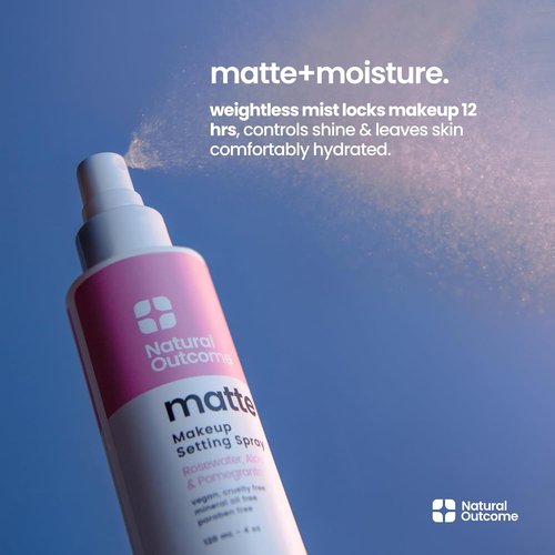 Matte Makeup Setting Spray - Oil-Free Vegan Formula for All Skin Types | All-Day Freshness & Shine | 4 oz