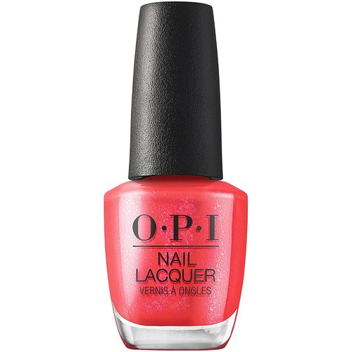 OPI Nail Lacquer Nail Polish - Opaque Bright Red Shimmer | Fast-Drying, Chip Resistant Formula