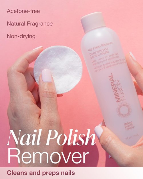 Mineral Fusion Nail Polish Remover - Acetone-Free Formula with Natural Solvents - 6 Fl Oz