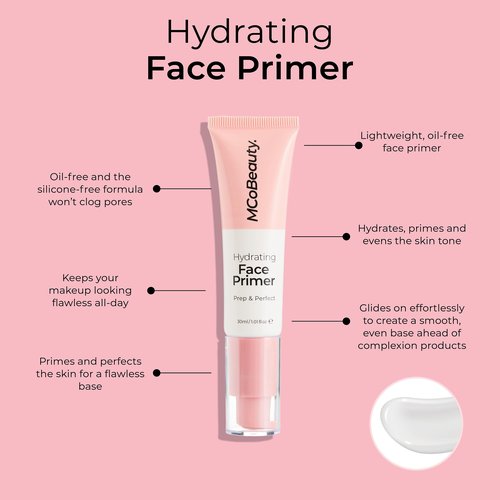 MCoBeauty Hydrating Primer Makeup - Water-Based Oil-Free Gel Primer for Smooth Application - Helps Reduce the Appearance of Dryness Before Makeup - Face Make-up - 30ml