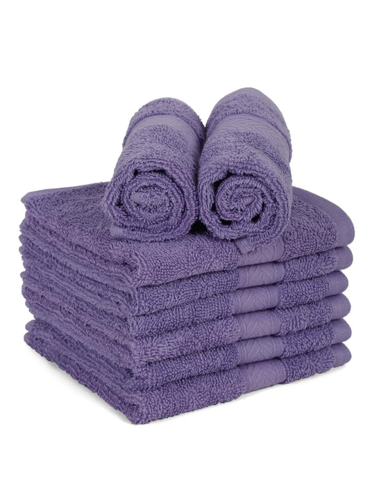 Casa Lino 24 Pack Wash Cloths Set, (12" X12) 100% Cotton wash Cloths, wash Cloths for Your face and Body, Highly Absorbent & fingertip Soft wash Cloths for Your face and Body, Purple
