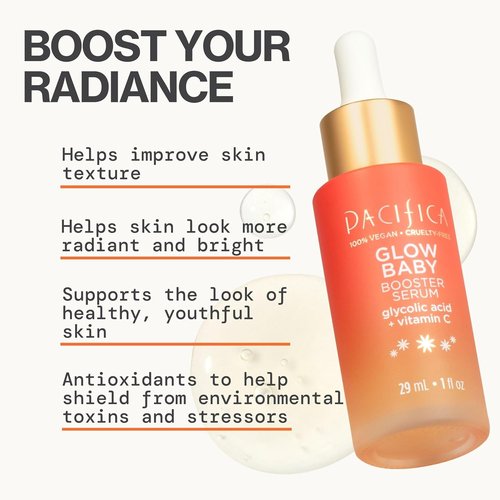 Pacifica Serum Booster - Glow Baby for Radiant Skin | 1 Fl Oz of Hydrating Formula