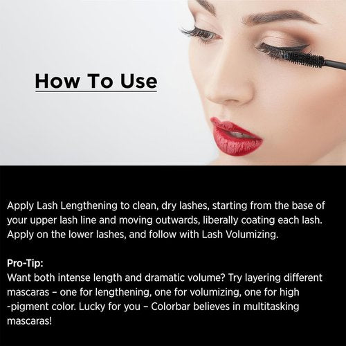 Colorbar Lash Illusion Mascara Duo - Lengthening & Volumizing Formula - Clump-Free, Non-Flaking - Black - 0.27 oz