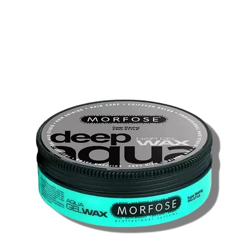 Morfose Deep Aqua Hair Gel Wax - Strong Hold & Shine for Flexible Styling | 5.92 Fl. Oz, Fruity Scent